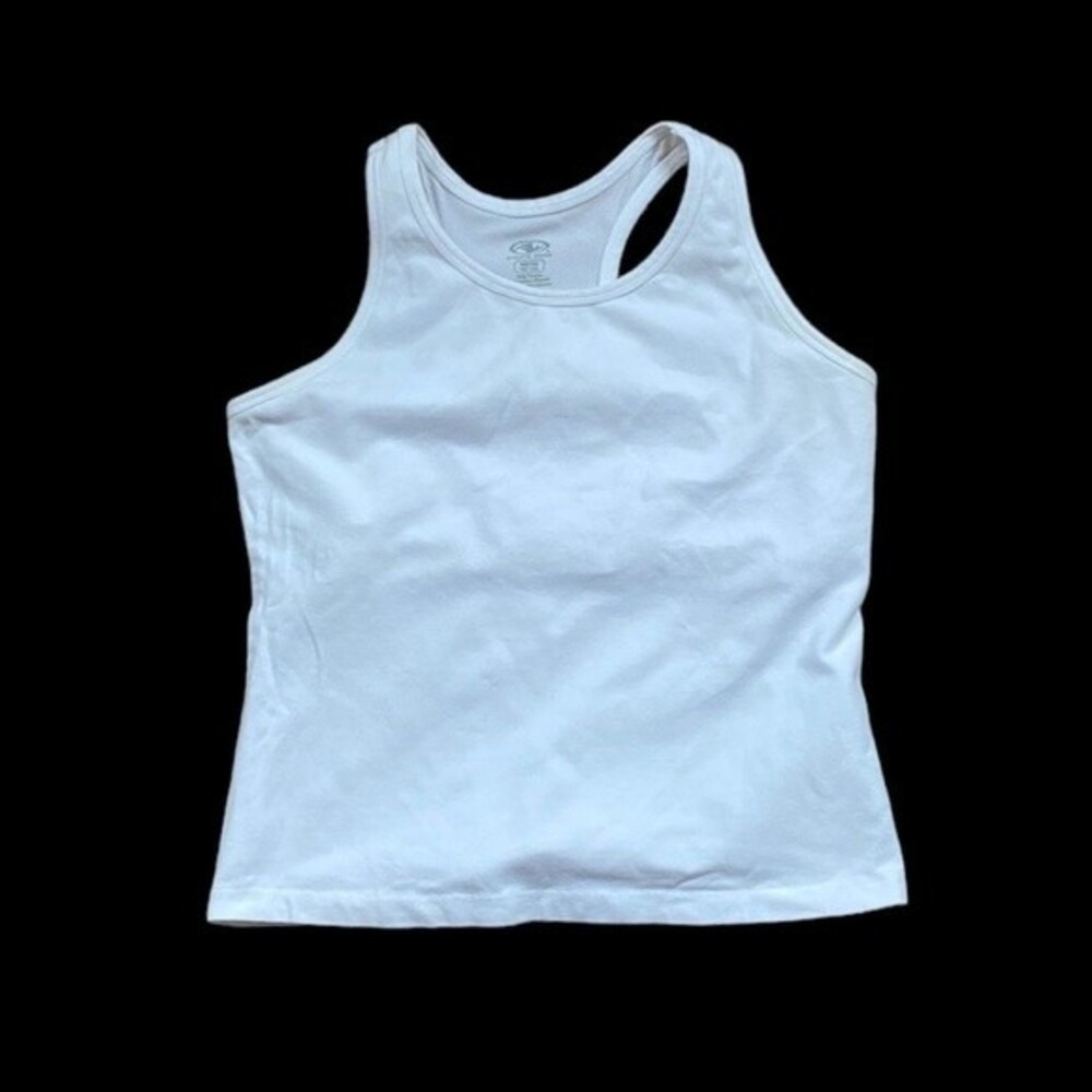 Athletic Works tank top built in shelf bra liner size m white